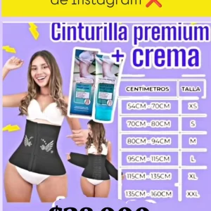Kit faja cinturilla premium + crema reductora