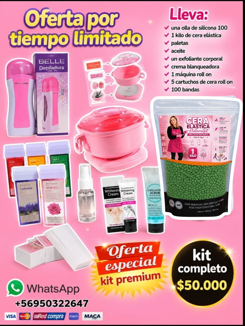 Kit premium roll on y cera elástica