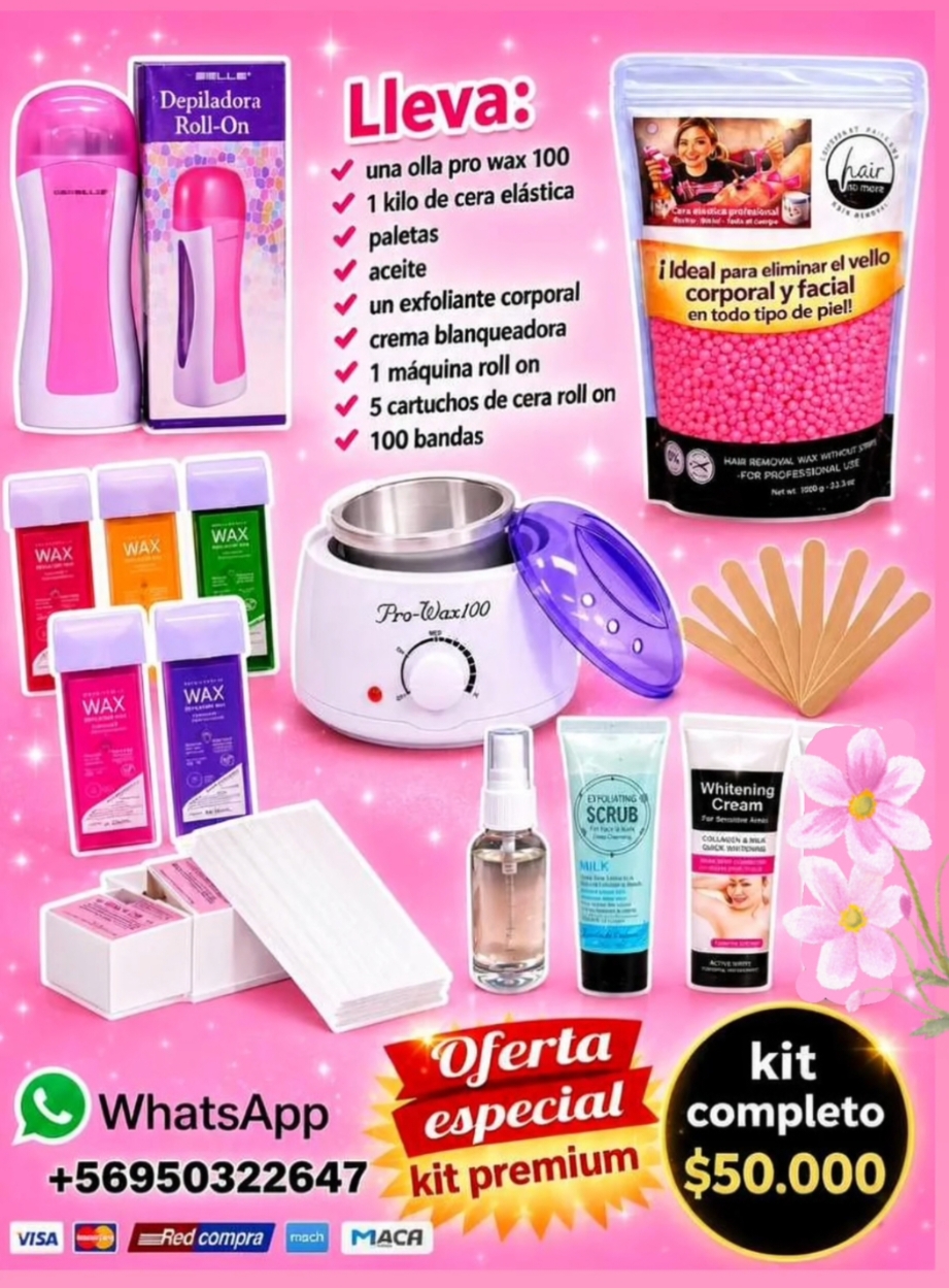 Kit premium roll on y cera elástica