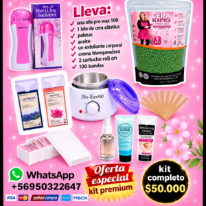 Kit premium roll on y cera elástica