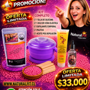 Kit olla silicona+ 1 kilo de cera elástica+ exfoliante