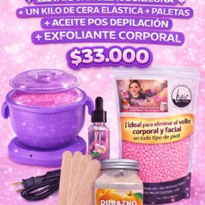Kit olla silicona+ 1 kilo de cera elástica+ exfoliante