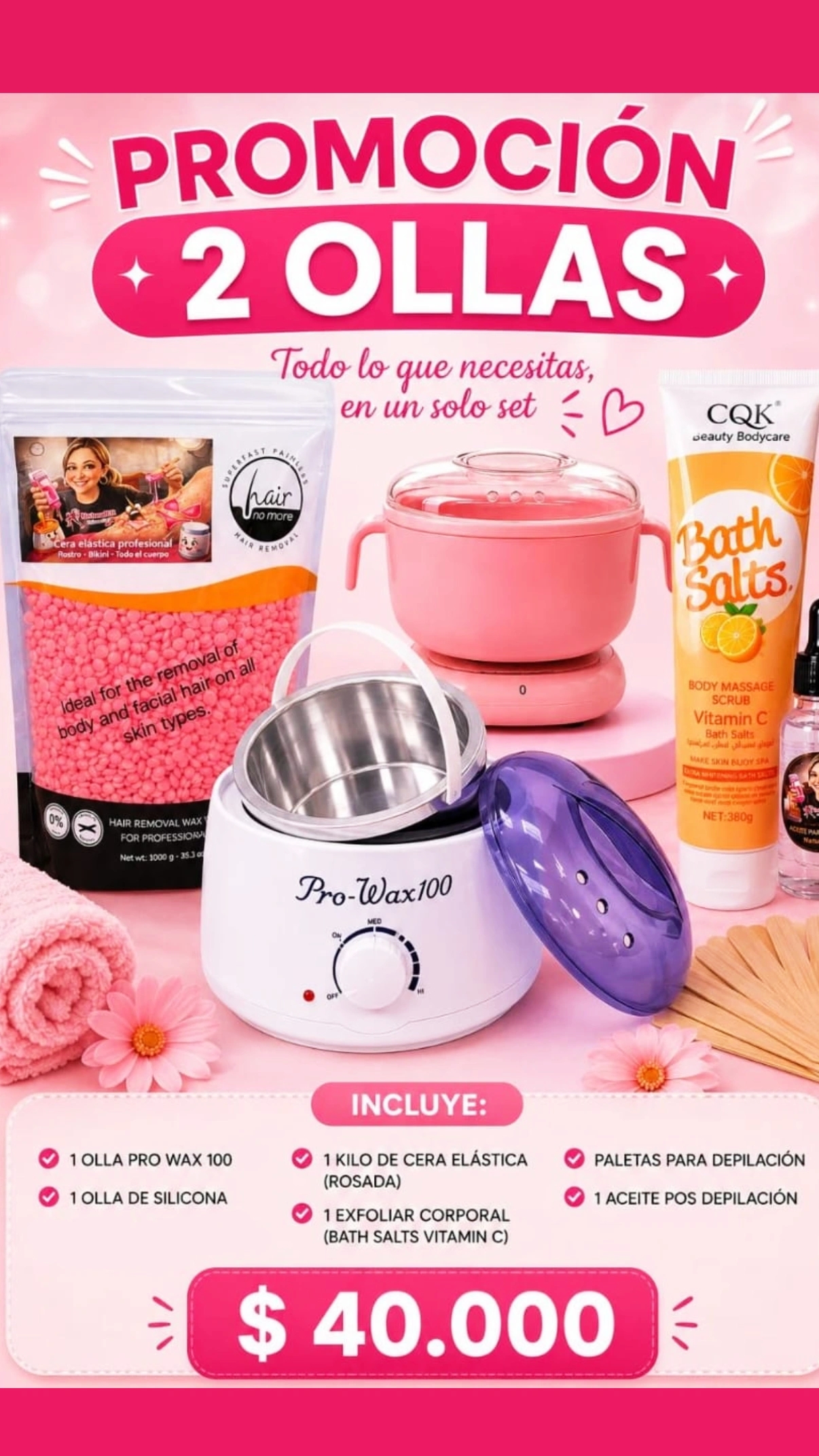 Kit 2 ollas + cera elástica