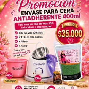 Olla +cuenco+1 kilo de cera elástica
