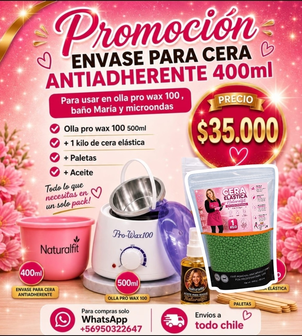 Olla +cuenco+1 kilo de cera elástica